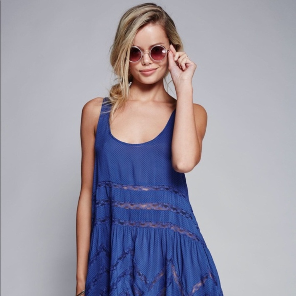 Free People Voile and Lace Trapeze Slip Dress